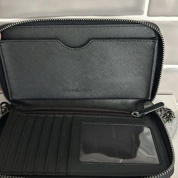 Michael Kors Alex Glitter Wristlet Wallet Black NEW WITHOUT TAGS. Excellent mint - Picture 5 of 10